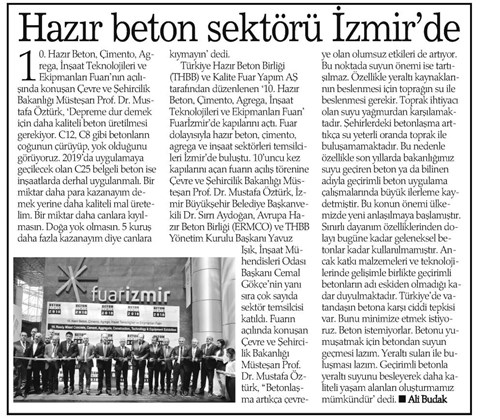Hazir Beton Sektoru Izmir De Turkiye Hazir Beton Birligi